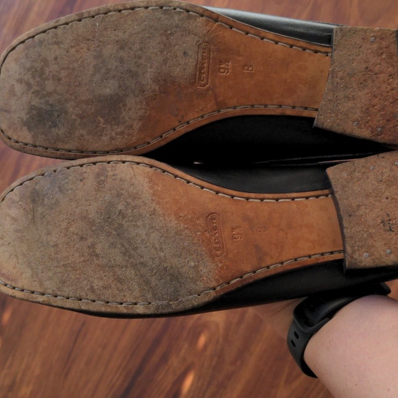 Coach Black Calf leather mules with horse bit hardware, size 9.5 - Picture 6 of 12